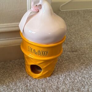 Strawberry Ice Cream Cone Birdhouse Rae Dunn